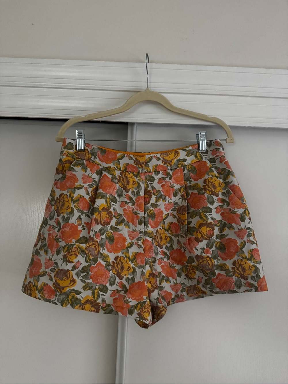 moodie Floral High-Waist Women’s Shorts - Orange & Yellow